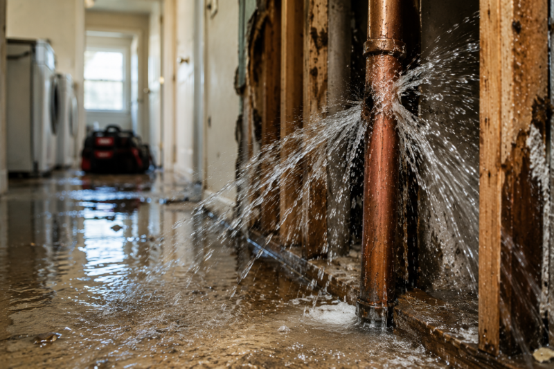 Flooded utility room