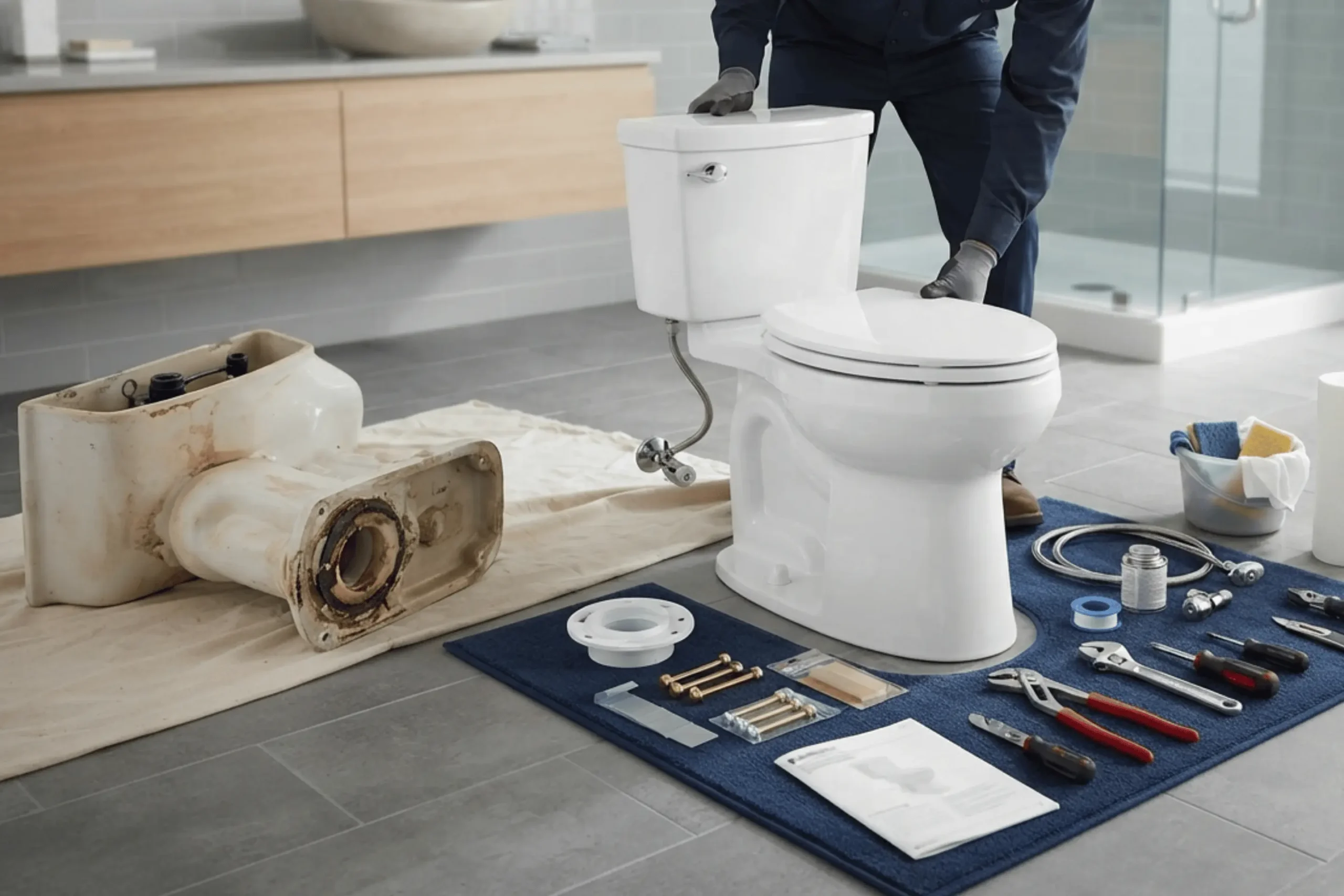 Toilet replacement installation preparation