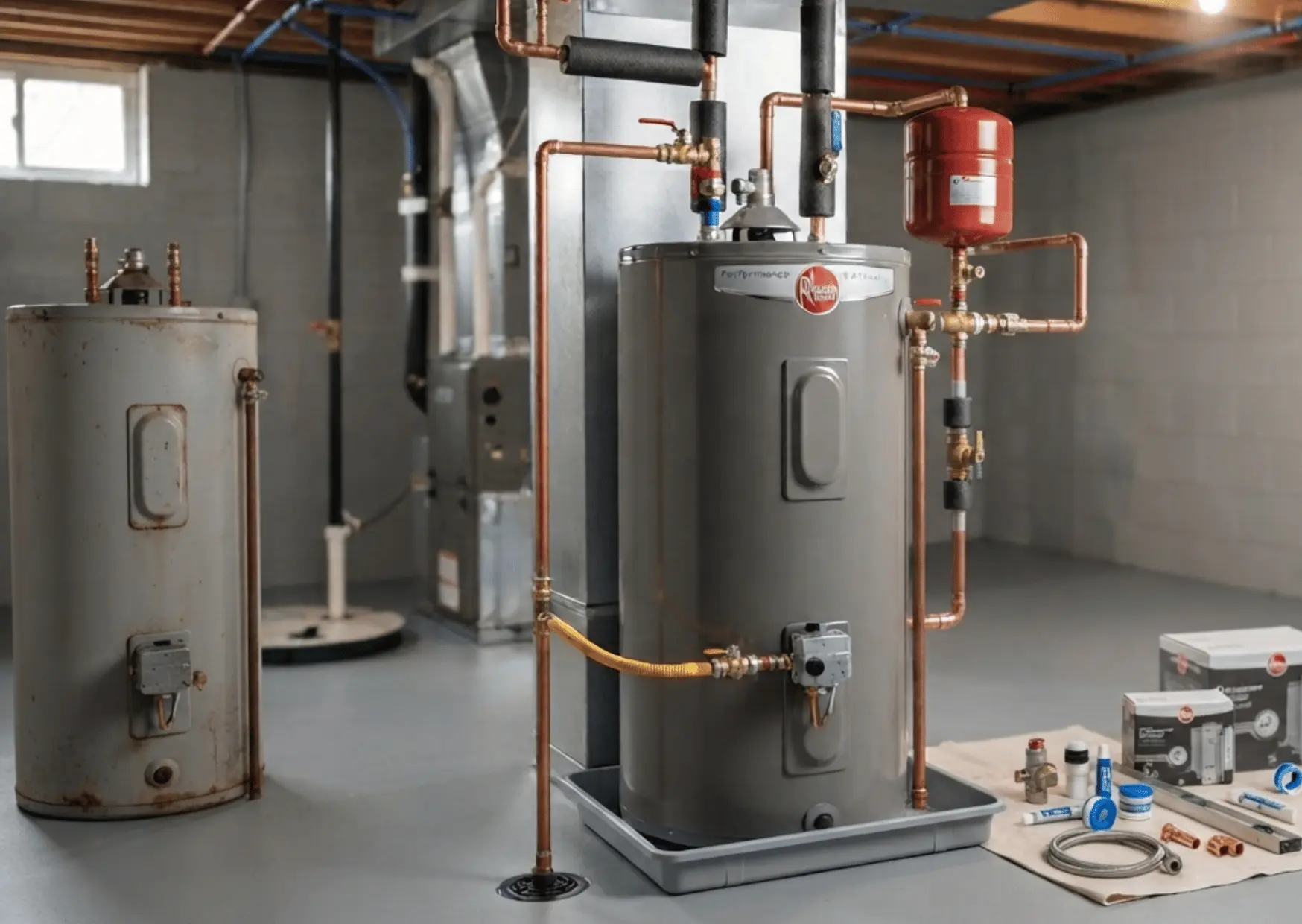 New water heater replacement with copper plumbing connections