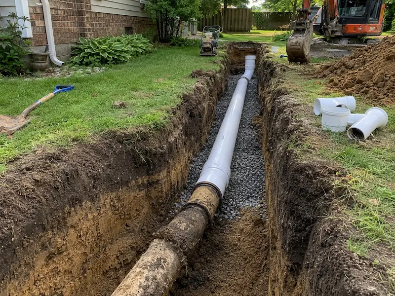 New PVC sewer line replacement by Affordable Plumbing Services